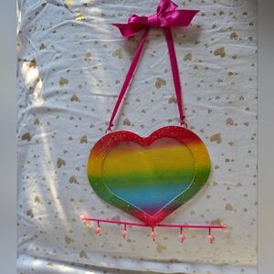 Hanging Heart earring holder with hooks